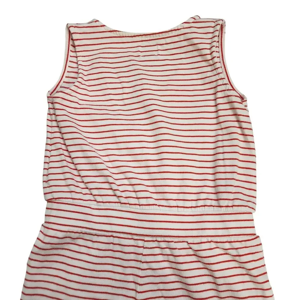Janie & Jack Girls Striped Romper Size 3 Red Rose Stripe Cotton Summer‎ Beach